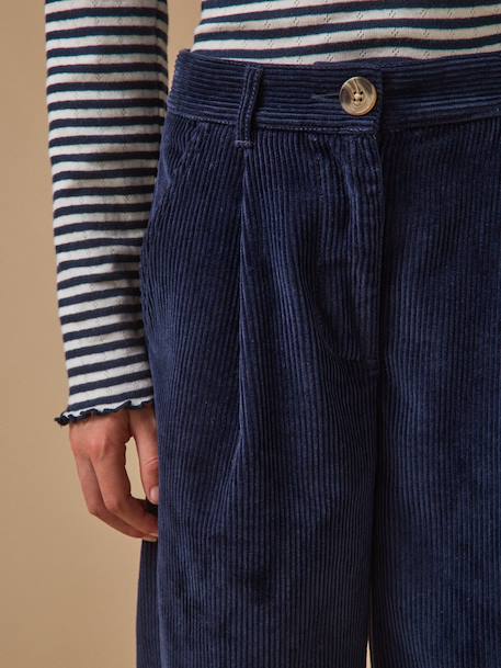 Pantalon flare en velours Beige+Marine 7 - vertbaudet enfant 