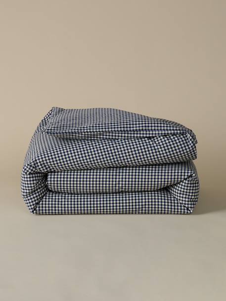 Housse de couette percale de coton 'vichy' Vichy curry+Vichy marine 11 - vertbaudet enfant 