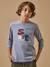 T-shirt imprimé garçon - coton biologique Gris chine+Marine+Vert 1 - vertbaudet enfant 