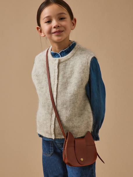 Sac écureuil en cuir fille Cognac 1 - vertbaudet enfant 