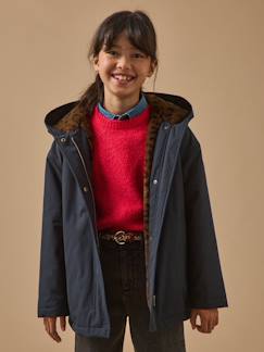 Parka doublée léopard fille  - vertbaudet enfant