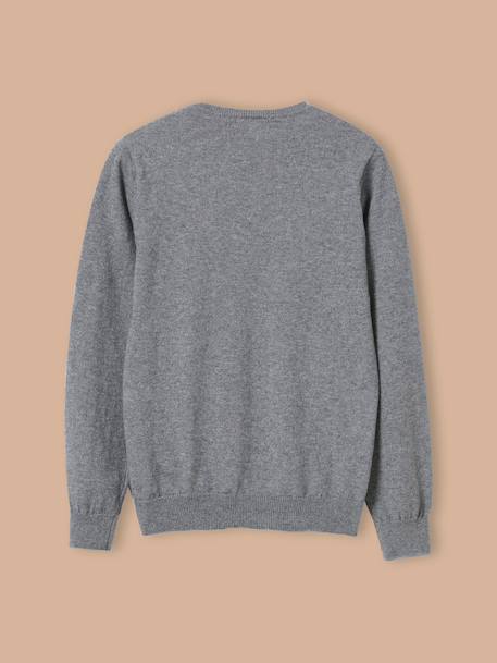 Pull col v garçon Bleu fonce uni+Gris fonce chine 4 - vertbaudet enfant 
