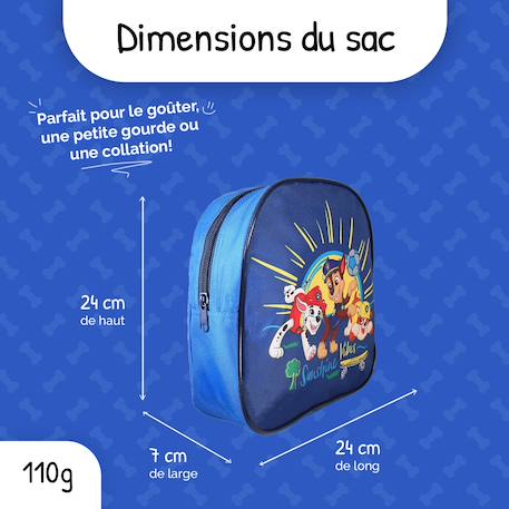 Sac à goûter de maternelle Nickelodeon Pat' Patrouille - 24 cm Bleu 3 - vertbaudet enfant 