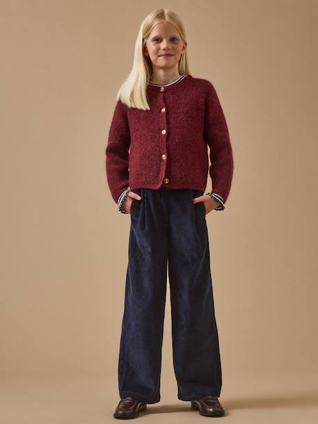 Pantalon flare en velours Beige+Marine 9 - vertbaudet enfant 