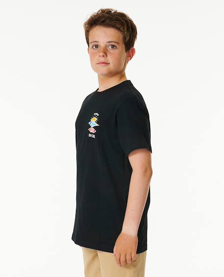 T-shirt à manches courtes let's see the waves enfant Bleu vert+Noir 9 - vertbaudet enfant 