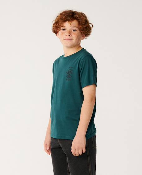 T-shirt à manches courtes let's see the waves enfant Bleu vert+Noir 3 - vertbaudet enfant 
