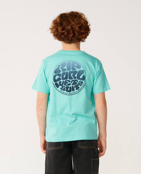 T-shirt à manches courtes wetsuit icons enfant Bleu marine foncé+Noir+Ocre+Piscine à vagues 20 - vertbaudet enfant 