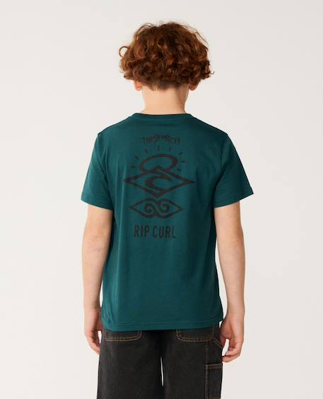 T-shirt à manches courtes let's see the waves enfant Bleu vert+Noir 2 - vertbaudet enfant 
