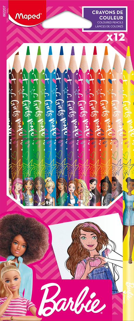 Crayons de couleur barbie Rose 1 - vertbaudet enfant 