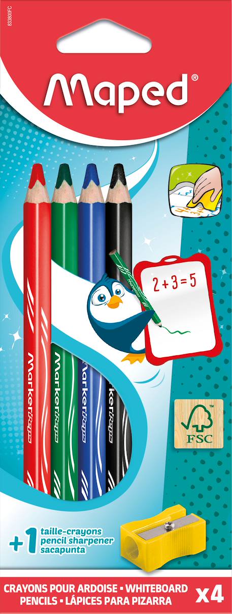 Fille-Accessoires-Fourniture scolaire-Matériel de géométrie-Crayons pour ardoise et taille-crayons