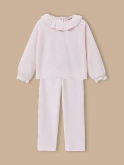 Pyjama velours imprimé pois fille  - vertbaudet enfant