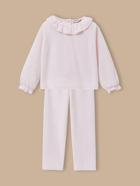 Pyjama velours imprimé pois fille  - vertbaudet enfant