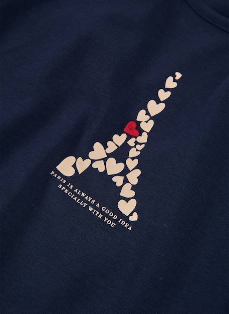 T-shirt fille maille tour eiffel Bleu 3 - vertbaudet enfant 