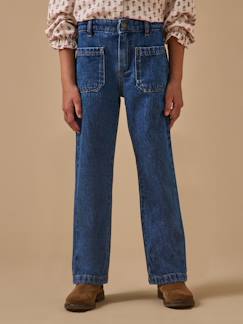 -Pantalon droit fille en denim