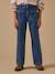 Pantalon droit fille en denim Denim stone+Ecru 1 - vertbaudet enfant 