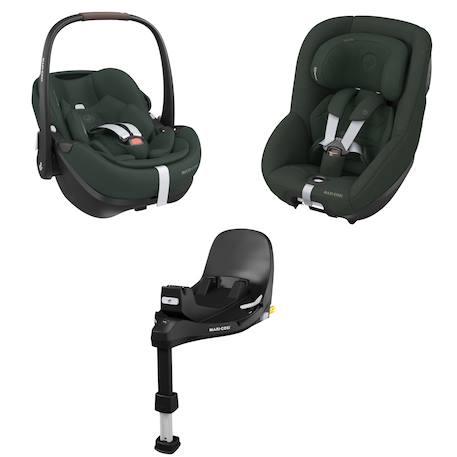 Pack cosi pebble pro 2 + pearl 360 pro 2 + embase familyfix 360 pro Green+Truffle 1 - vertbaudet enfant 