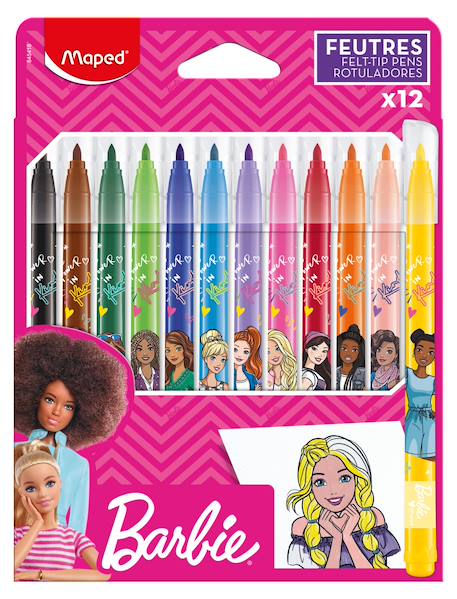 Fille-Accessoires-Fourniture scolaire-Stylo, crayon, feutre-Feutres de coloriage barbie