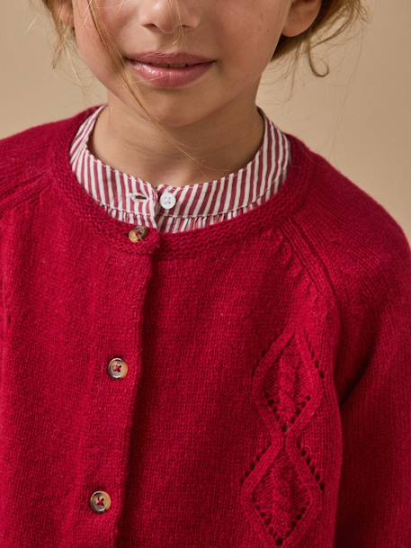Cardigan  en laine mérinos Framboise+Marine+Vert 3 - vertbaudet enfant 