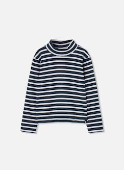 T-shirt en maille cotelée fille rayures  - vertbaudet enfant