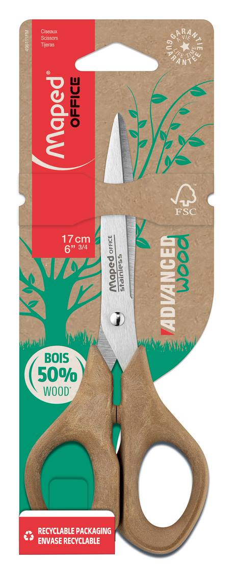 Ciseaux advanced wood symétriques préhension Beige 1 - vertbaudet enfant 