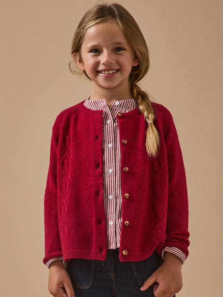 Cardigan  en laine mérinos Framboise+Marine+Vert 6 - vertbaudet enfant 
