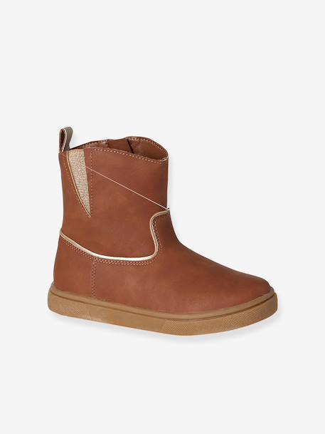 Boots enfant fille zippées marron 1 - vertbaudet enfant 