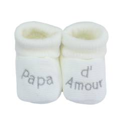Chaussures-Chaussons naissance - message papa d'amour
