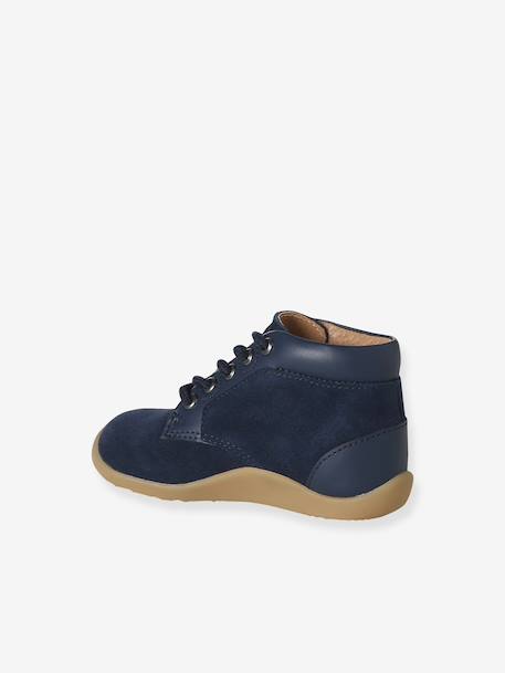 Bottillons lacés cuir souple bébé premiers pas bleu+lot bleu+marine 3 - vertbaudet enfant 