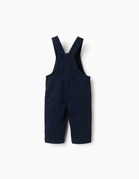 Salopette en sergé avec poche avant Beige clair+Bleu foncé 6 - vertbaudet enfant 