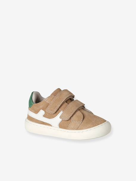 Chaussures bébé cuir à scratchs sable 1 - vertbaudet enfant 