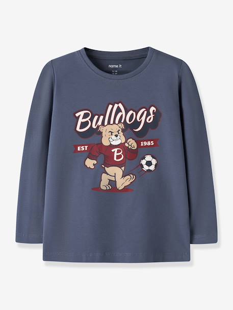 T-shirt manches longues garçon name it bleu grisé+grenadine+marine 1 - vertbaudet enfant 