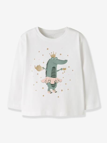 T-shirt à manches longues fille name it blanc+bleu grisé+rose poudré+vert sauge 1 - vertbaudet enfant 