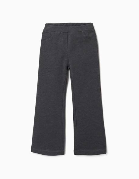 Jegging évasé en coton peigné Bleu foncé+Gris foncé 4 - vertbaudet enfant 