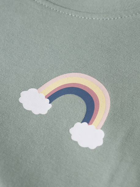 T-shirt à manches longues fille name it blanc+bleu grisé+rose poudré+vert sauge 12 - vertbaudet enfant 