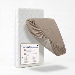 Chambre et rangement-Literie-Matelas-Pack matelas déhoussable bamboo + drap-housse imperméable taupe