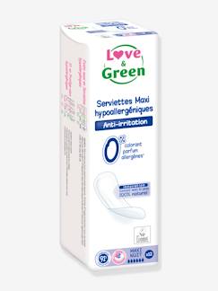 -Serviettes hygiéniques écologiques LOVE & GREEN Maxi nuit x12