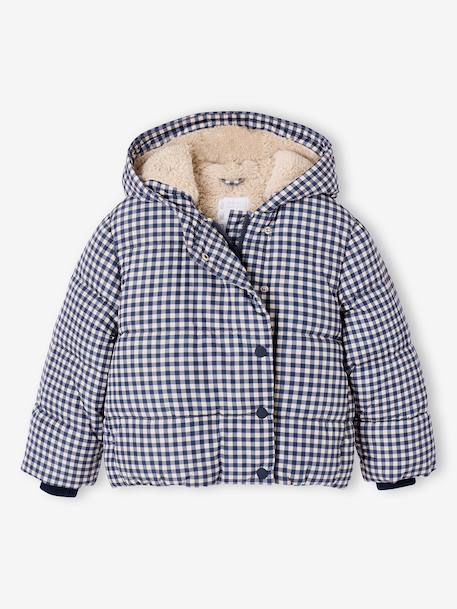 Doudoune à capuche fille bleu 1 - vertbaudet enfant 