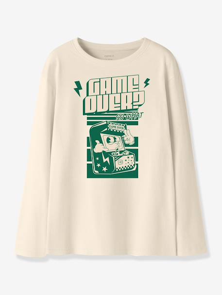 T-shirt à manches longues pour garçon name it anthracite+écru+vert+vert sauge 3 - vertbaudet enfant 