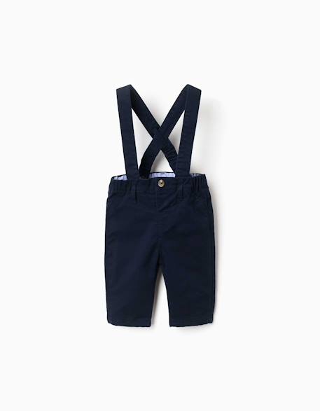 Bébé-Pantalon en sergé avec bretelles amovibles