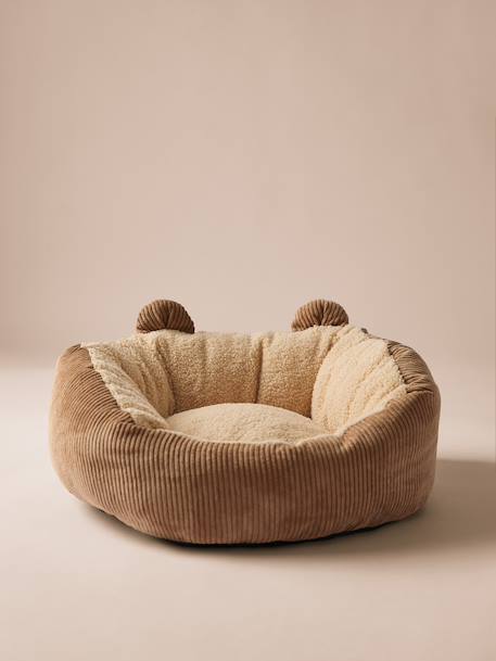 Panier matelassé pour chat et chiens caramel+marron imprimé 2 - vertbaudet enfant 