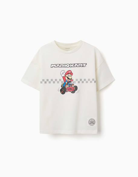 T-shirt en coton avec imprimé mario kart Blanc 1 - vertbaudet enfant 