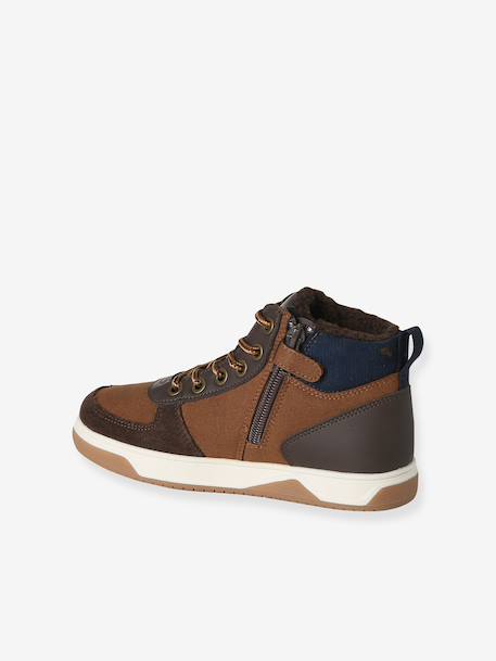 Baskets enfant garçon synthétiques montantes élastiquées et zippées marron 3 - vertbaudet enfant 