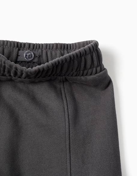Pantalon en molleton à jambe large avec poches cargo Bleu clair+Gris foncé 7 - vertbaudet enfant 