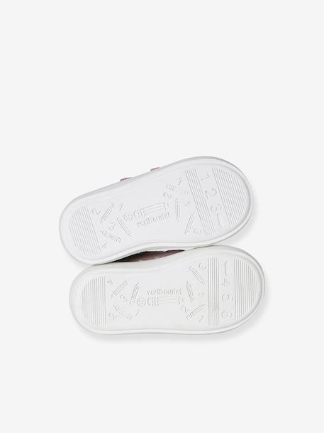 Baskets bébé fille cuir à scratchs blanc+or+rose poudré 18 - vertbaudet enfant 