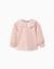 T-shirt à manches longues avec col en broderie anglaise Blanc+Rose clair 4 - vertbaudet enfant 