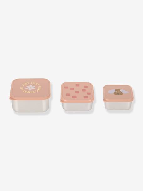 Lot de 3 boîtes à goûter en inox LÄSSIG bleu+lilas+rose+vert d'eau 10 - vertbaudet enfant 