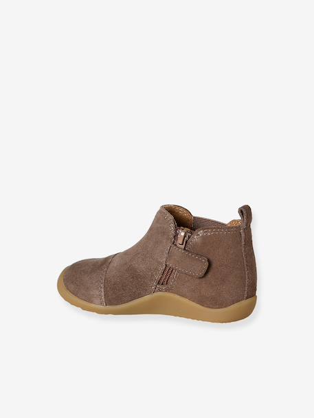Boots souples en cuir zippées et élastiquées beige+camel+marine 3 - vertbaudet enfant 