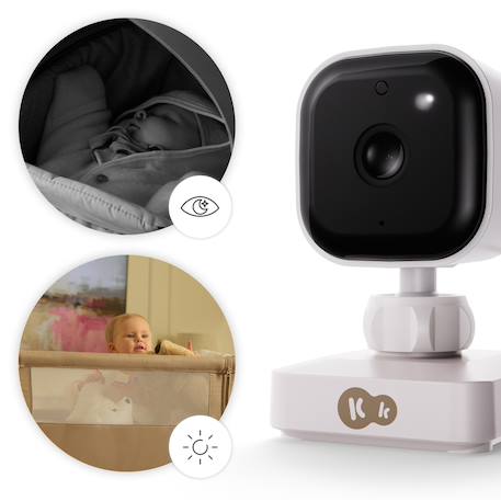 Babyphone portable sans Wi-Fi vision nocturne niteeye travel Blanc+Blanc, noir 5 - vertbaudet enfant 