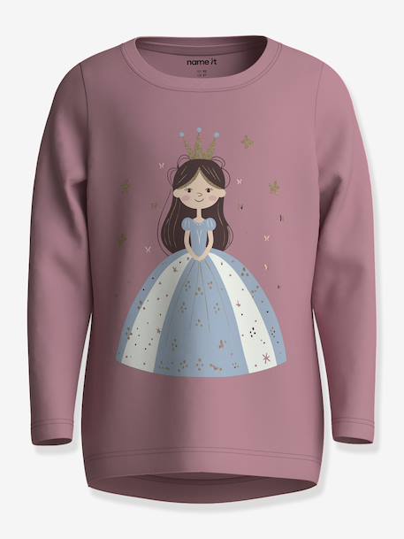T-shirt manches longues fille name it blanc+bleu pâle+mauve+rose bonbon 3 - vertbaudet enfant 