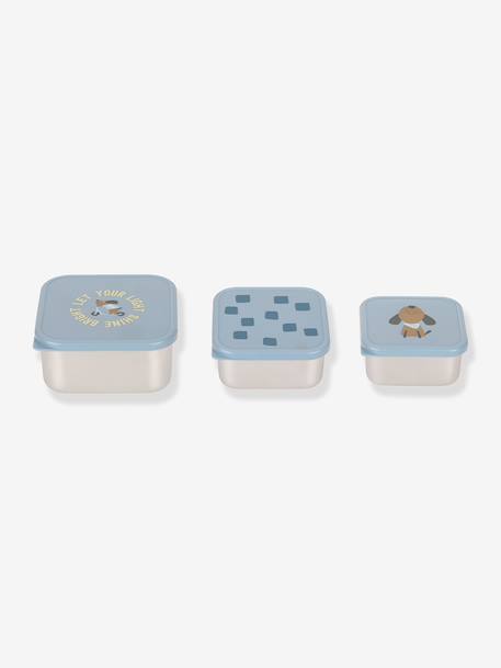 Lot de 3 boîtes à goûter en inox LÄSSIG bleu+lilas+rose+vert d'eau 2 - vertbaudet enfant 